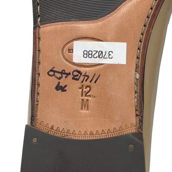 NEW Vintage Bruno Magli Italy Tan Leather Dress Shoes Men 12M Moc Buckle Loafers